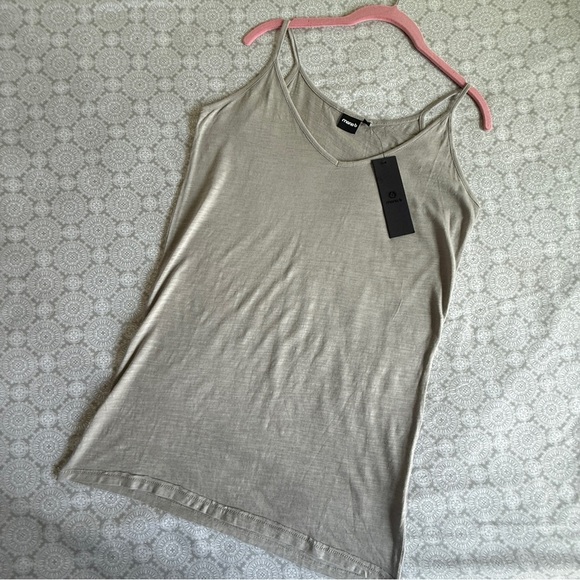 Mono B Light Taupe Modal Cotton Cami Tank Size L NWT - Picture 3 of 6